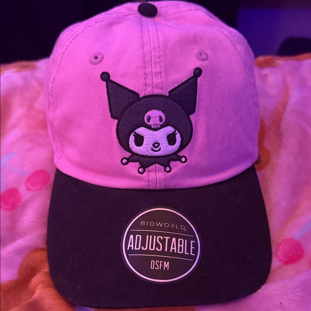 Bioworld Kuromi Pink and Black Hat